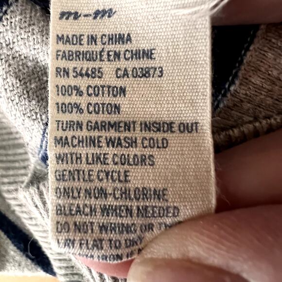 American Eagle Gray Stripe Short Sleeve Cardigan Preppy Vintage Y2K M - Picture 9 of 9